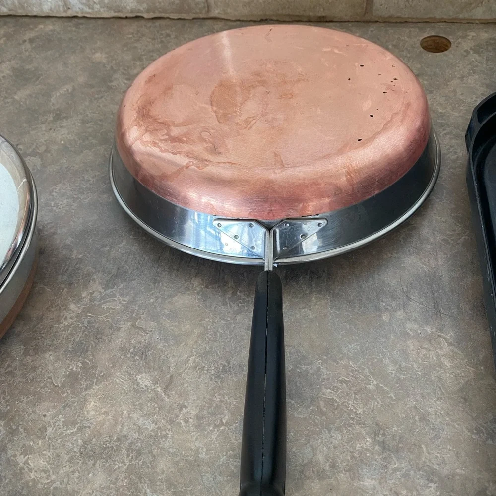 Revere 10” Copper Bottom Frying Pan with Black Handle - Picture 1 of 7